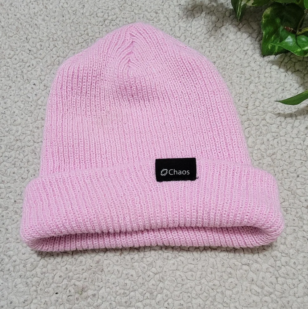 Chaos Pink‎ Knitted Beanie Hat..